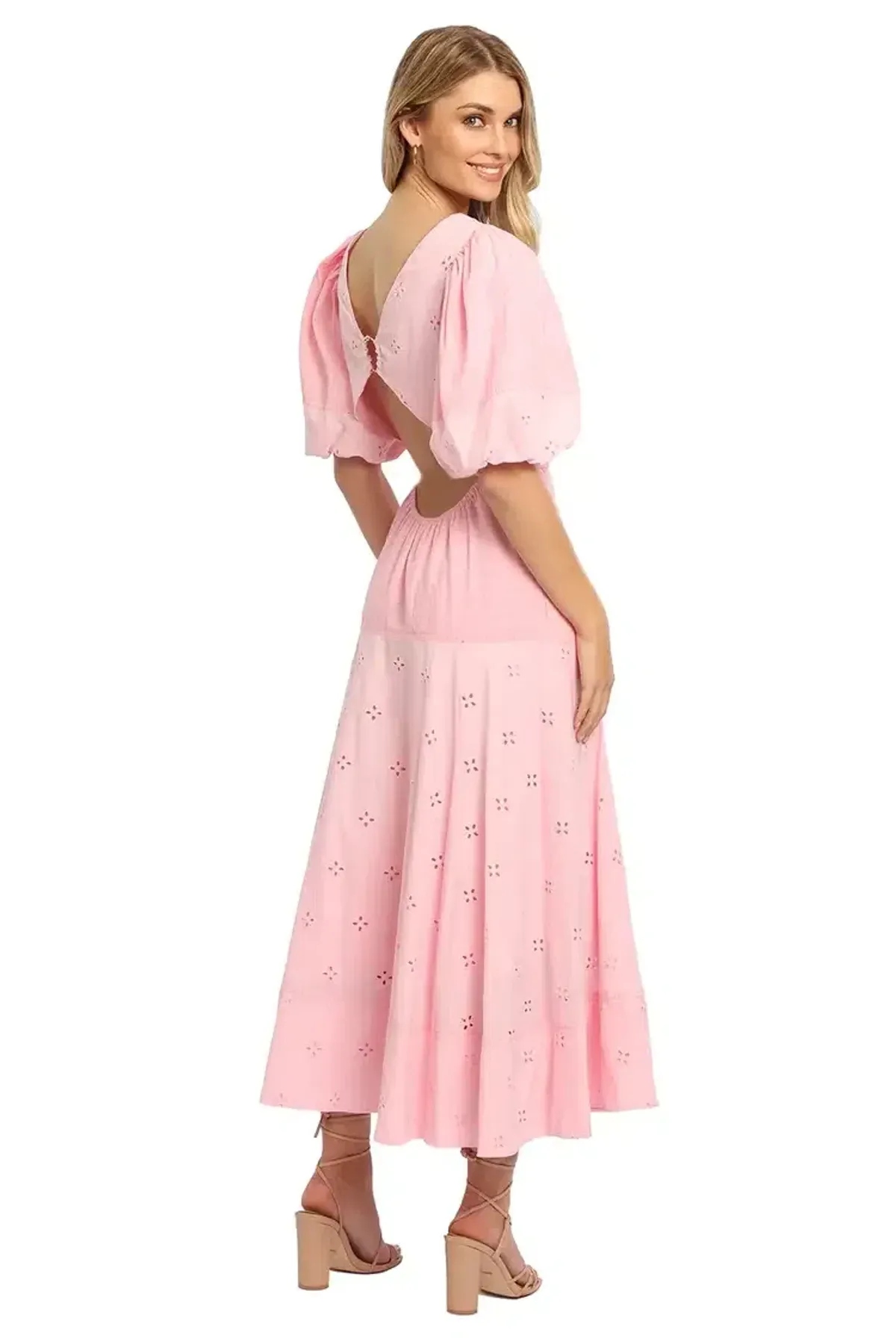 Saint Armont Lumière Midi Dress in Pink Size 10 - Image 3