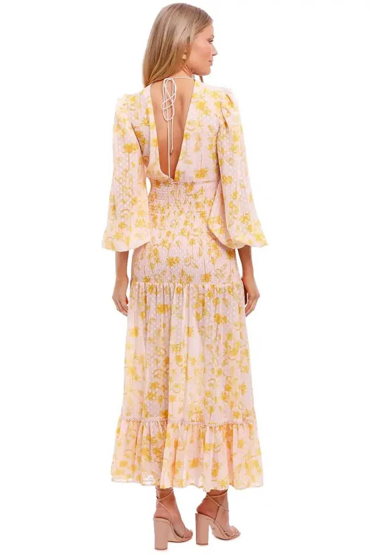Significant Other Bernadette Dress Yellow Floral Size 8 - Image 3