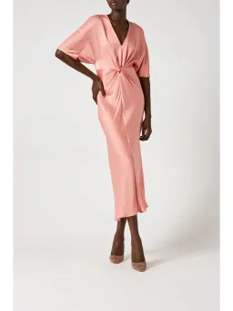 Scanlan Theodore Cocoon Turban Twist Dress Coral Size AU 10 for rent on The Volte - image 1