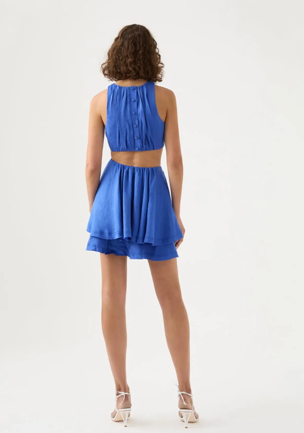 Aje Holt Cut Out Ring Mini Dress Blue Size 8 - Image 3