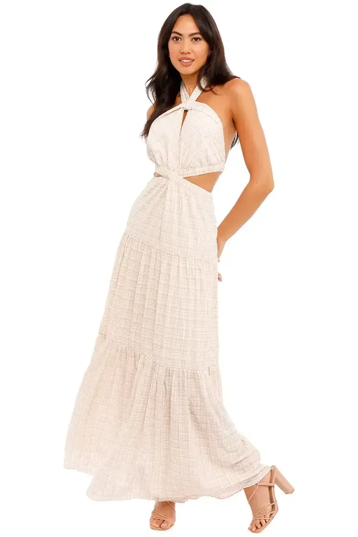 Significant Other Clementine Dress in Almond Check Size 12 - Image 4