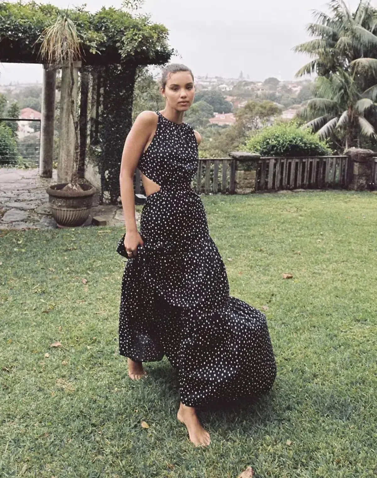 Significant Other Poppy Dress in Black Cream Polka Size 12 - Image 1