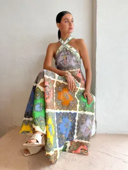 Alemais Trippy Troppo Halter Midi Dress Multi Size 10 for rent on The Volte - image 1
