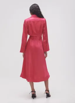 Aje Echo Belted Midi Shirt Dress Pink Size 8 for rent on The Volte - image 3