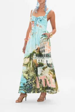 Camilla Eyelet Bustier Dress in From Sorrento With Love Print Size S / AU 10 for rent on The Volte - image 2