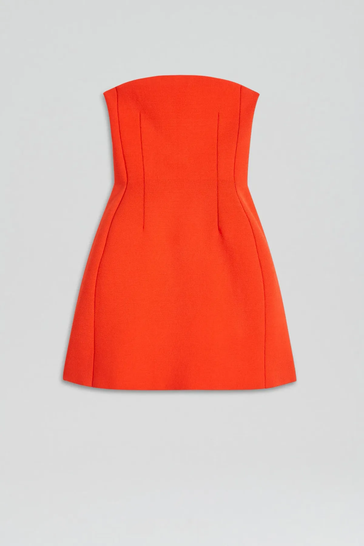 Scanlan Theodore Crepe Knit Peplum Strapless Dress Crayon Size M/ AU 10 - Image 4