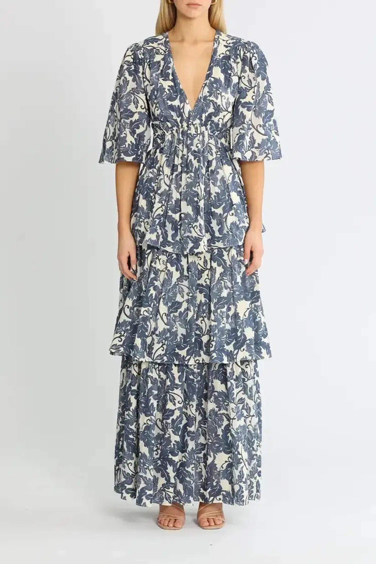 Significant Other Scarlett Maxi Dress Blue Print Size 8 - Image 1