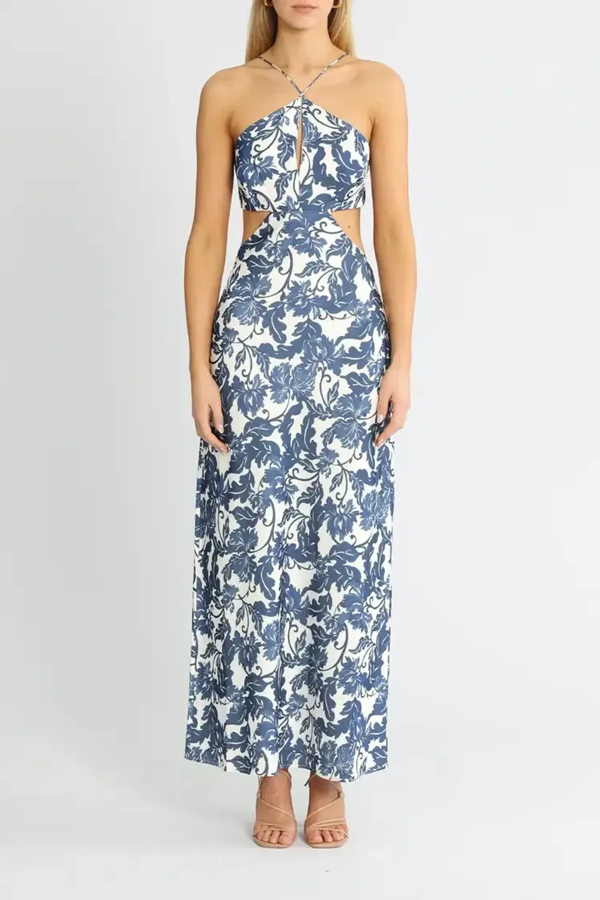 Significant Other Holly Maxi Dress in Blue Print Size 10 - Image 1