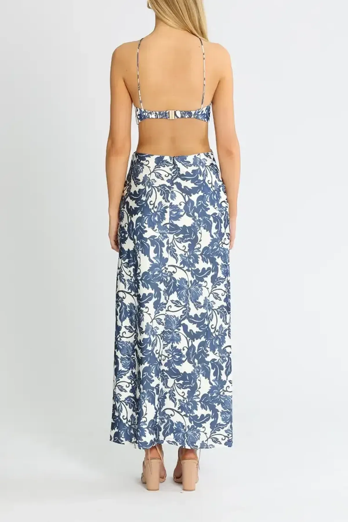 Significant Other Holly Maxi Dress Blue Print Size 12 - Image 3