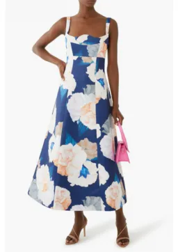 Leo Lin Odette Midi Dress Rosebud Print Size AU 12 for rent on The Volte - image 1