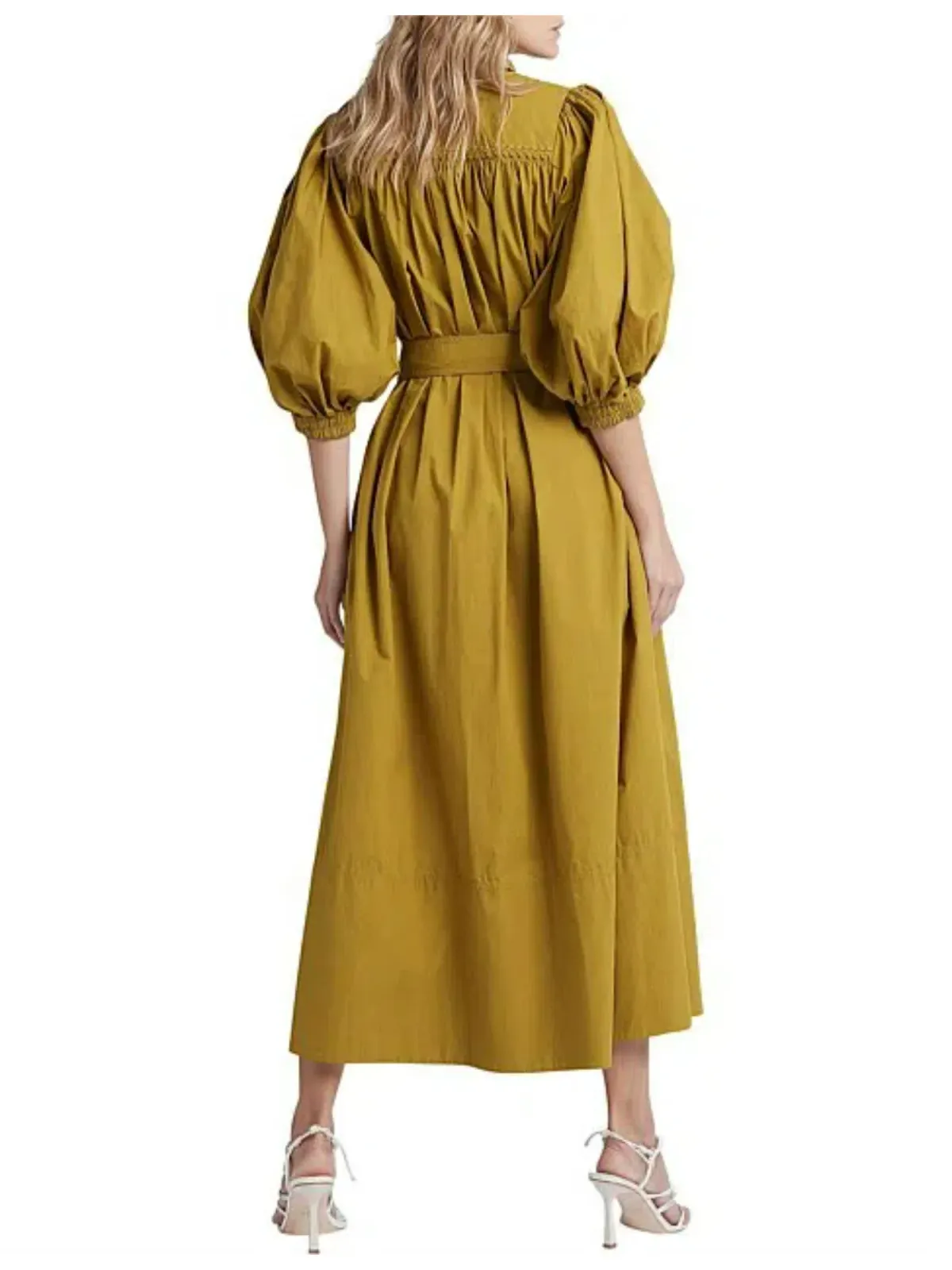 Aje Casablanca Midi Dress Olive Green Size AU 10 - Image 4