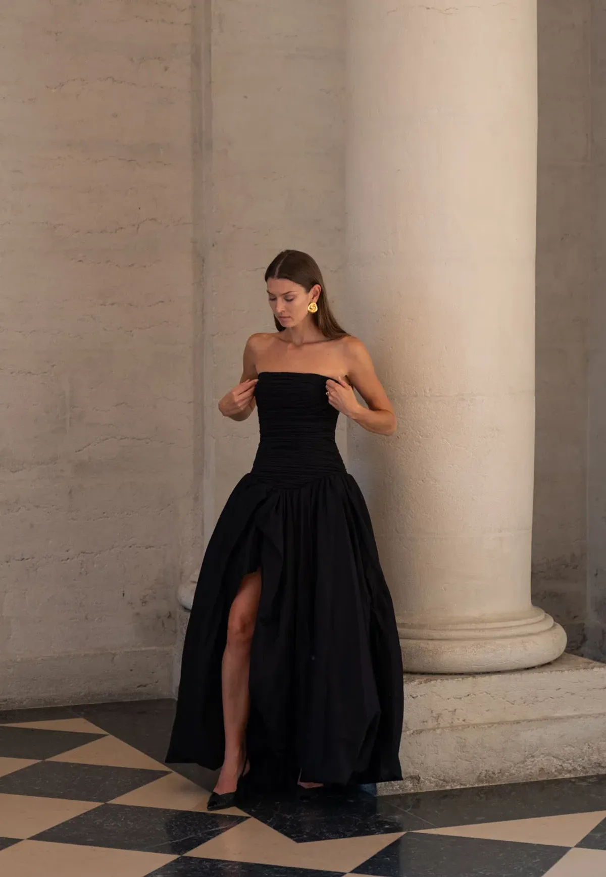 Aje Violette Bubble Hem Maxi Dress Black Size 8 - Image 1