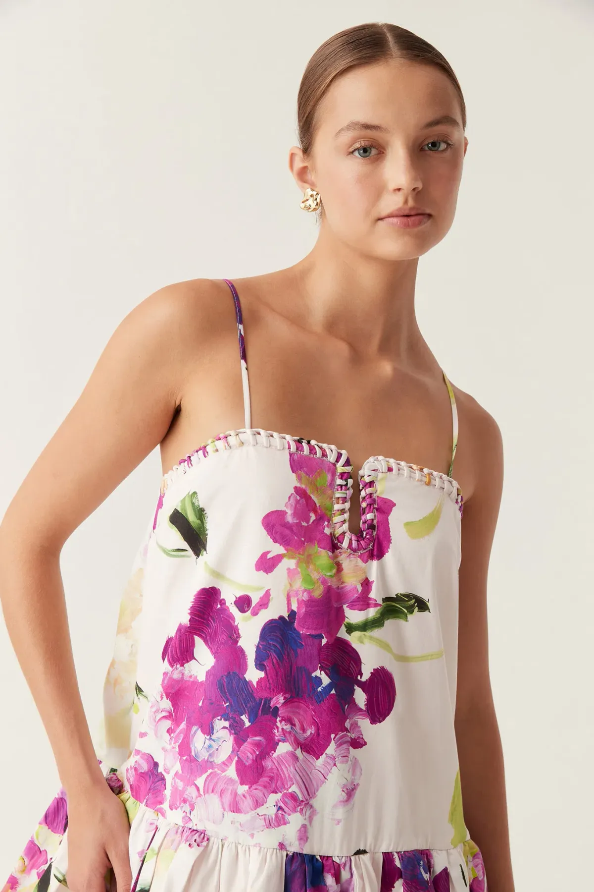 Aje Willow Sweetheart Mini Dress Wild Hydrangea Size AU 12 - Image 3