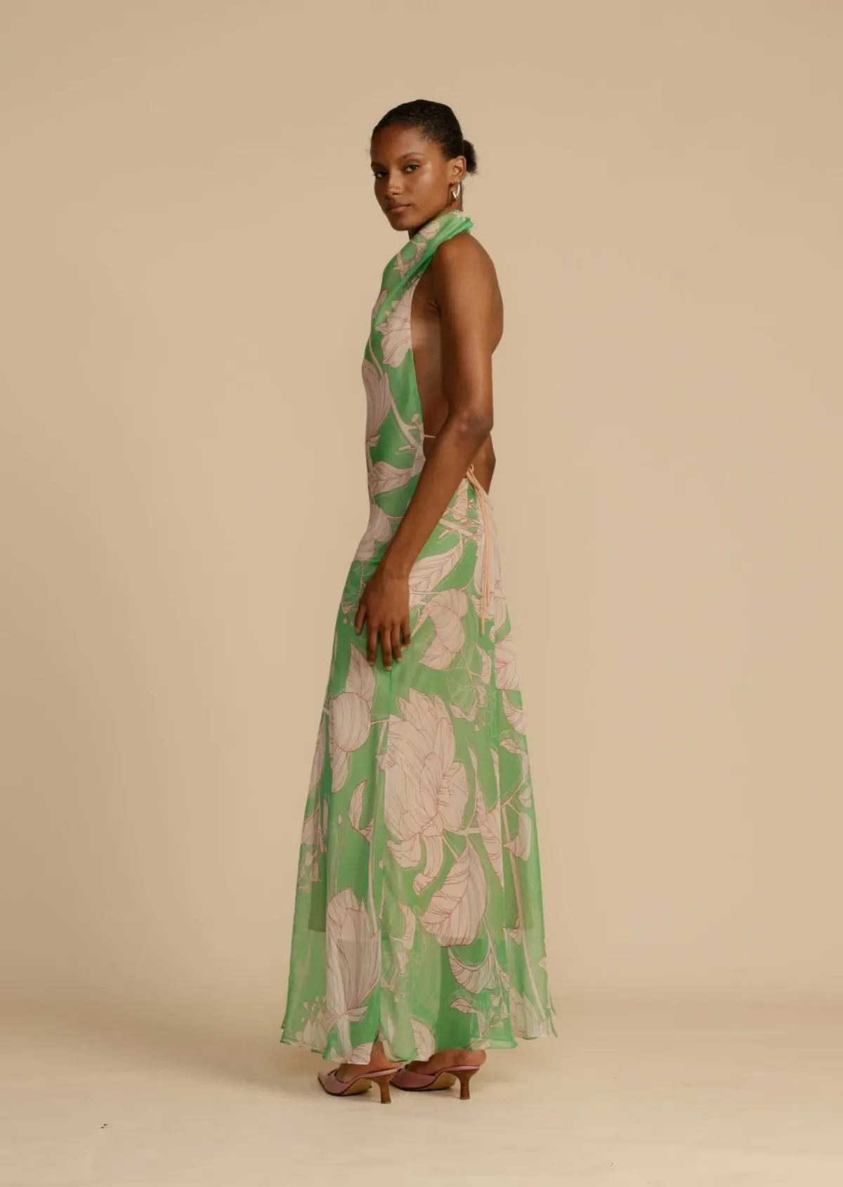 Arcina Ori Josefine Dress Green Floral Size 8 - Image 2