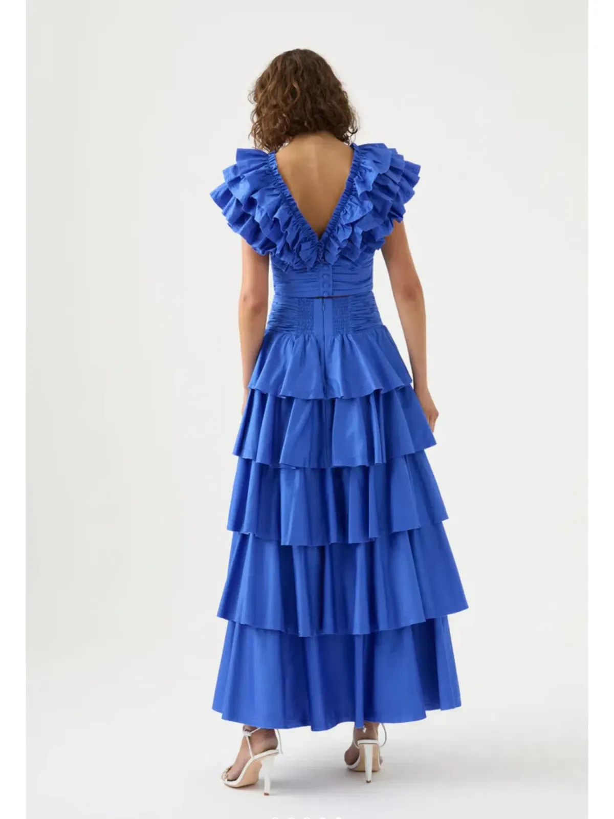 Aje Rhythmic Frill Bodice and Eleni Maxi Skirt Blue Size AU 8 - Image 3