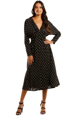 Pasduchas La Rochelle Midi Dress in Black/Taupe Size 10 for rent on The Volte - image 1