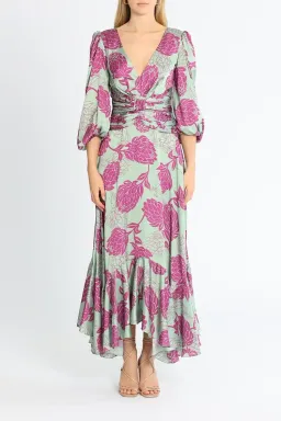 PatBo Celia Print Dress in Aqua Size 8 for rent on The Volte - image 1