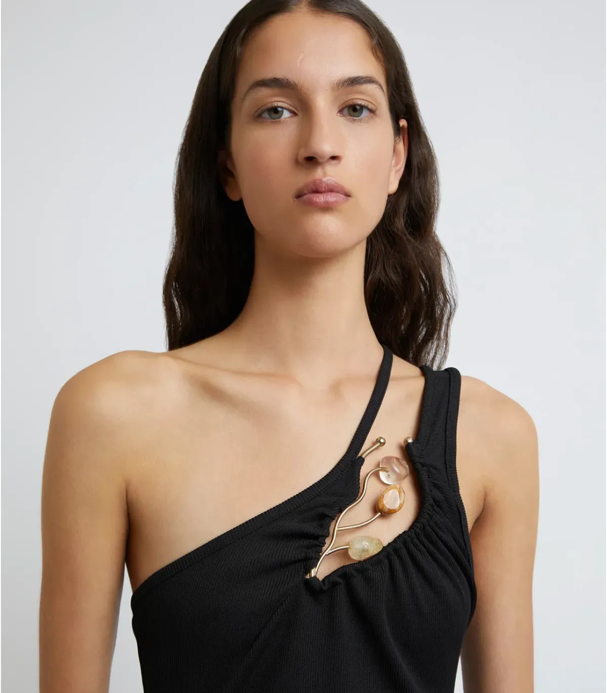 Christopher Esber Folia Float Buckle Asymmetric Micro Dress Black Size 8 - Image 2