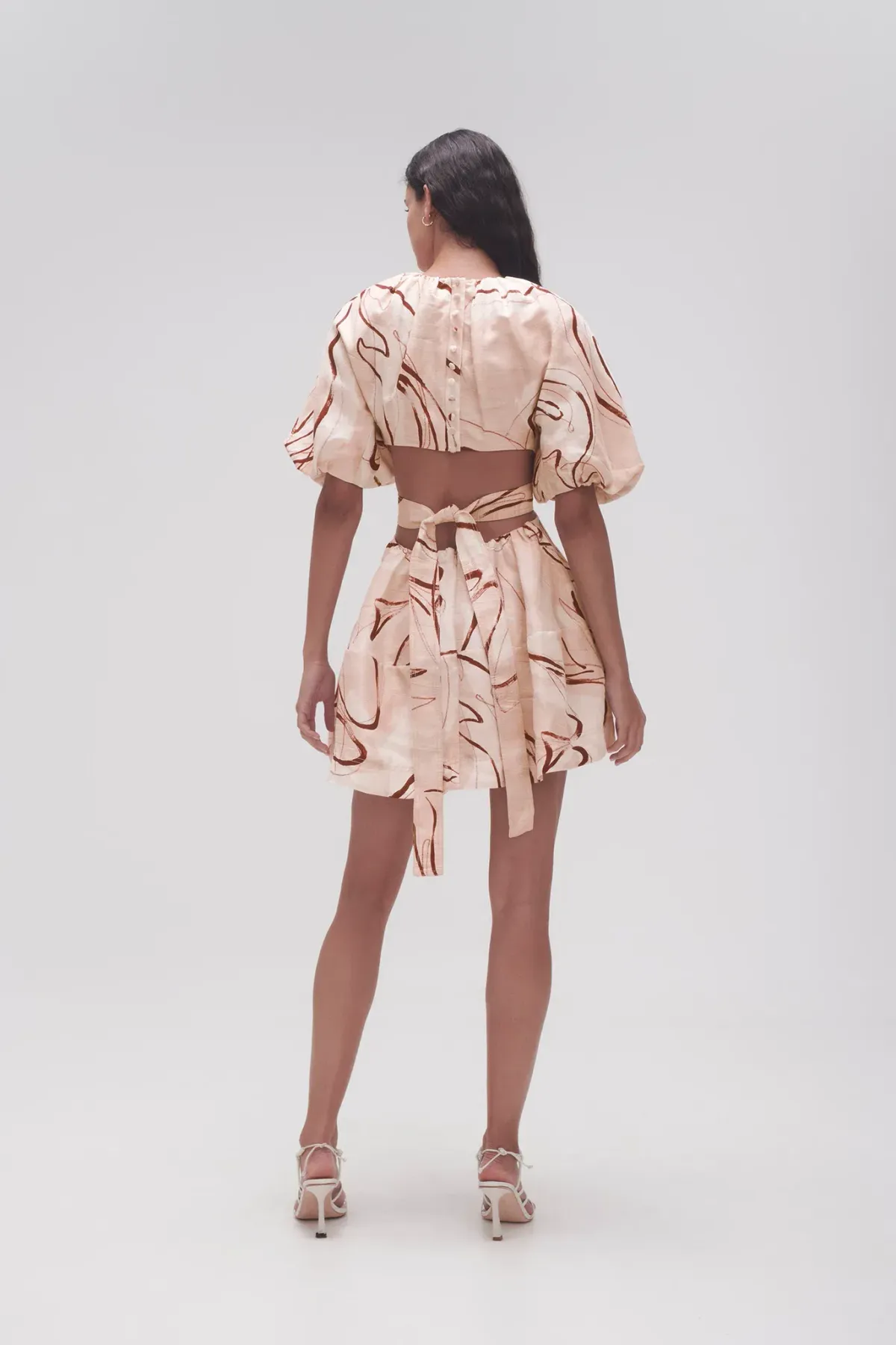 Aje Psychedelia Cut Out Mini Dress in Whimsical Dove Size 8 - Image 2
