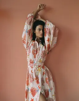 Palm Noosa Noddy Dress Coral Print Size 12 for rent on The Volte - image 3