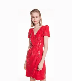 Cue Sequin Dress Red Size 14 for rent on The Volte - image 1