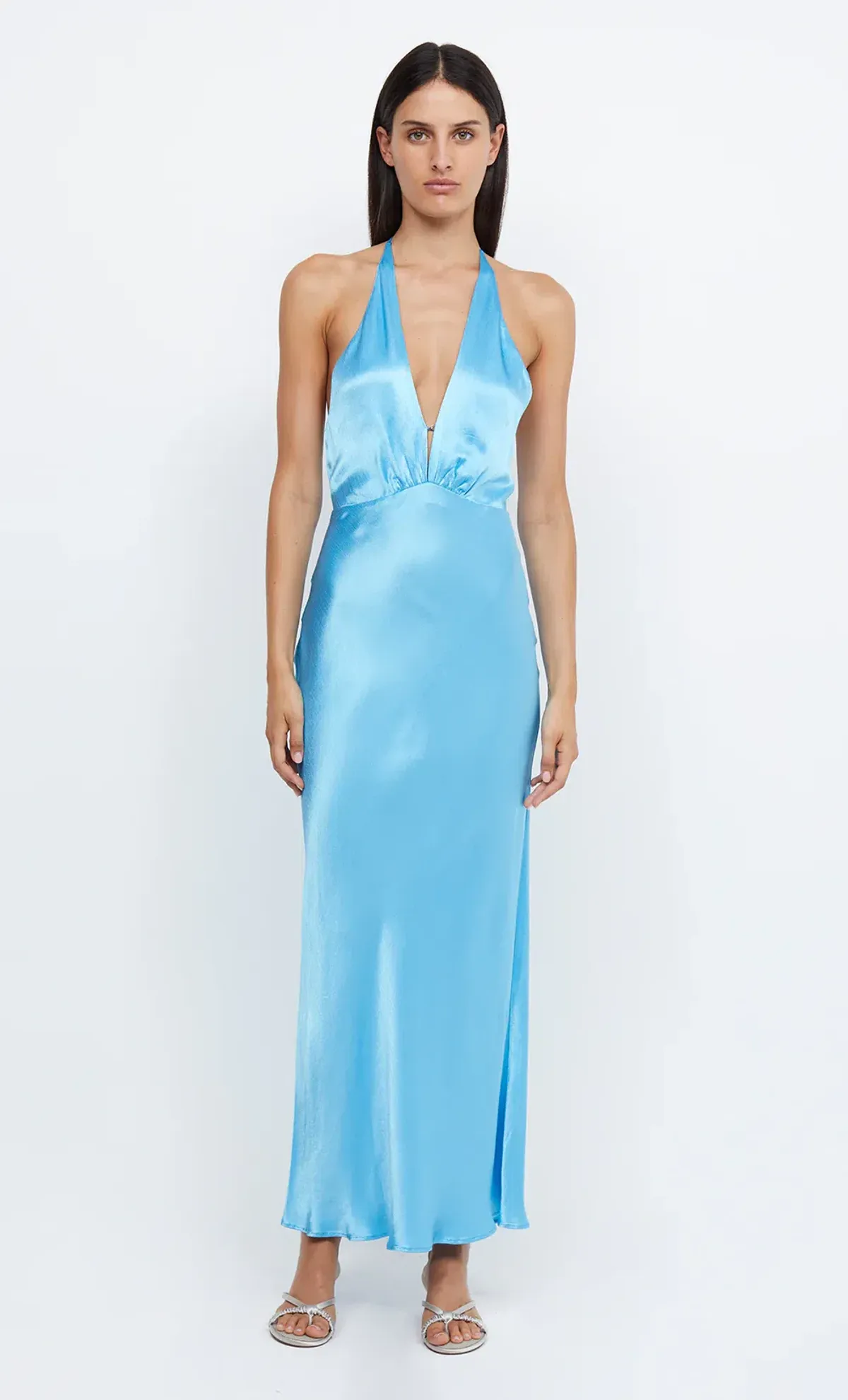 Bec & Bridge Indi Halter Maxi Dress Topaz Blue Size 10 - Image 4