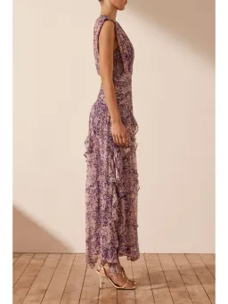 Shona Joy Aurier Round Neck Sleeveless Maxi Dress Purple Size AU 8 for rent on The Volte - image 3