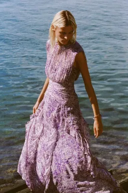 Shona Joy Aurier Round Neck Sleeveless Maxi Dress Purple Size AU 8 for rent on The Volte - image 4