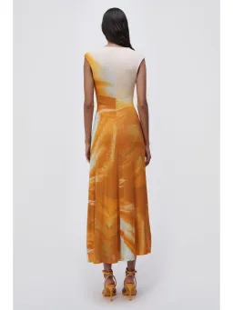 Jonathan Simkhai Acacia Marble Print Maxi Dress Multi Size AU 10 for rent on The Volte - image 2