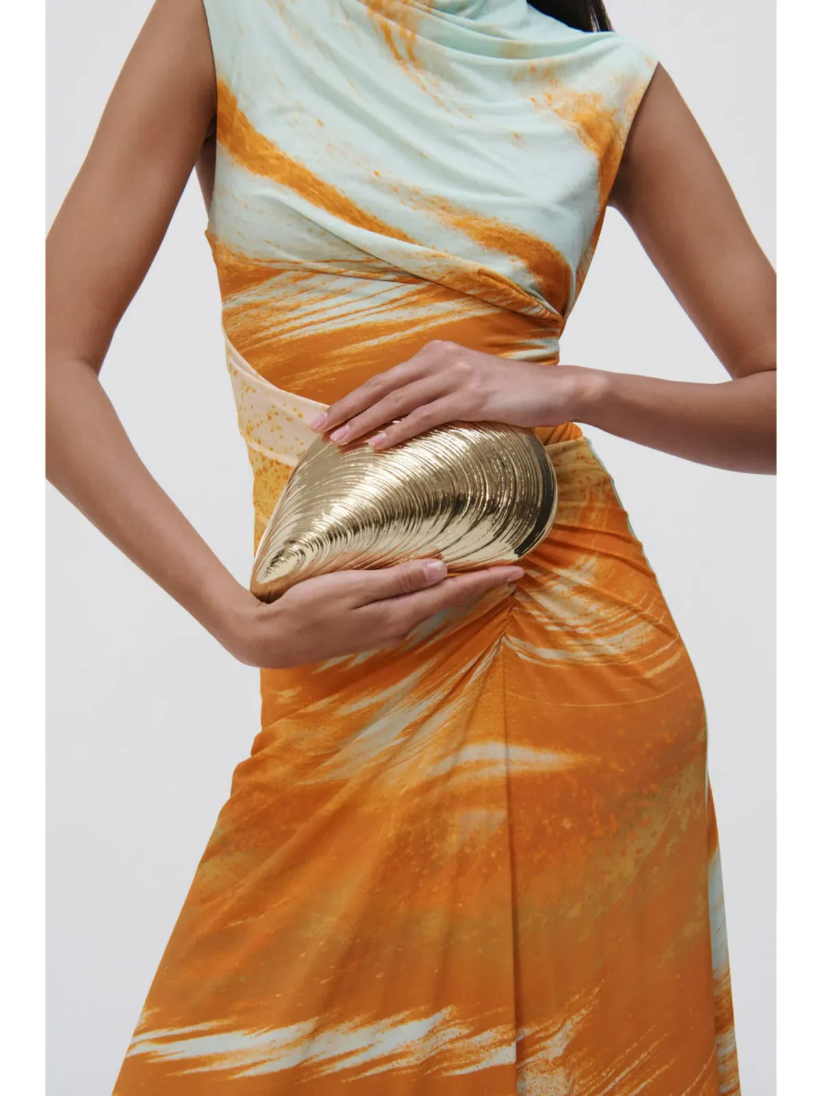 Jonathan Simkhai Acacia Marble Print Maxi Dress Multi Size AU 10 - Image 3
