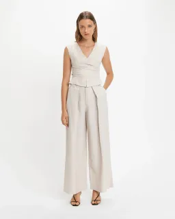 Cue Faux Wrap Top Stone Size 12 for rent on The Volte - image 1