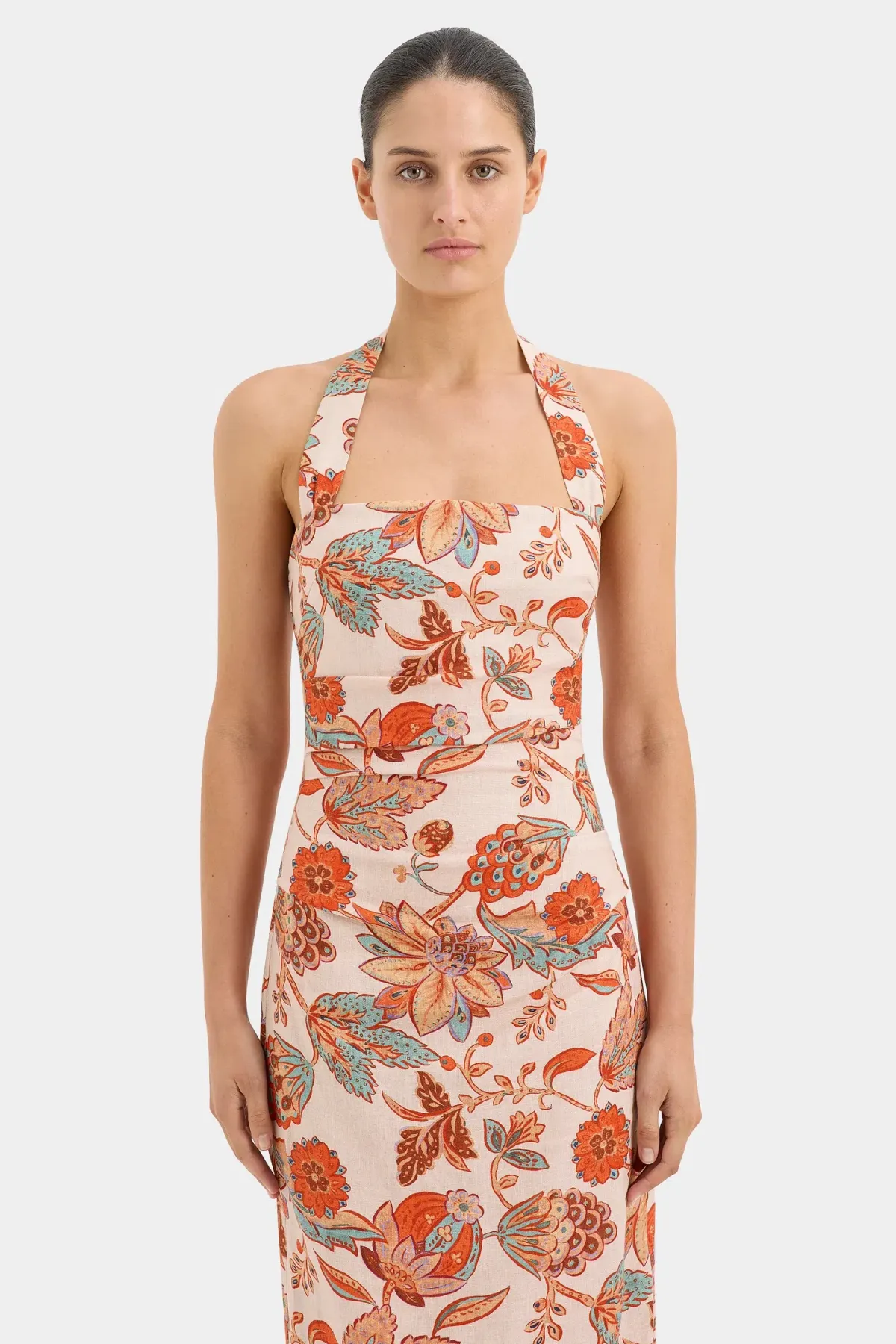 Sir The Label Noemi Halter Midi Dress Floral Size 1/Au 8 - Image 4