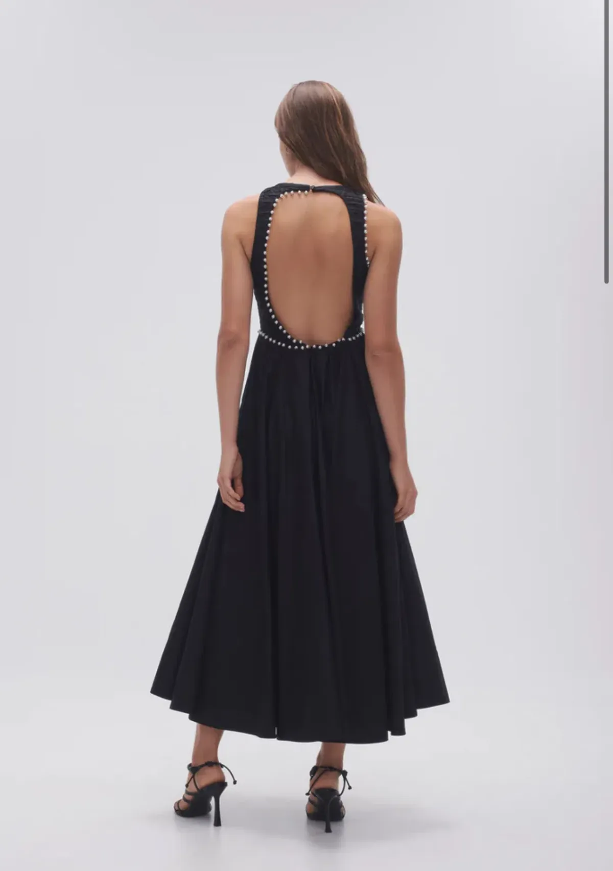 Aje Florence Pearl Trim Midi Dress Black Size 6  - Image 3