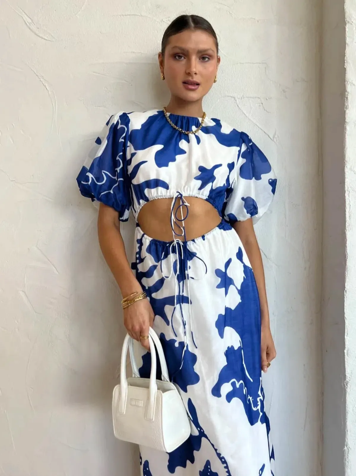 Sir The Label Vivi Puff Sleeve Maxi Dress Merce Abstract Print Size 1 /Au 10 - Image 2