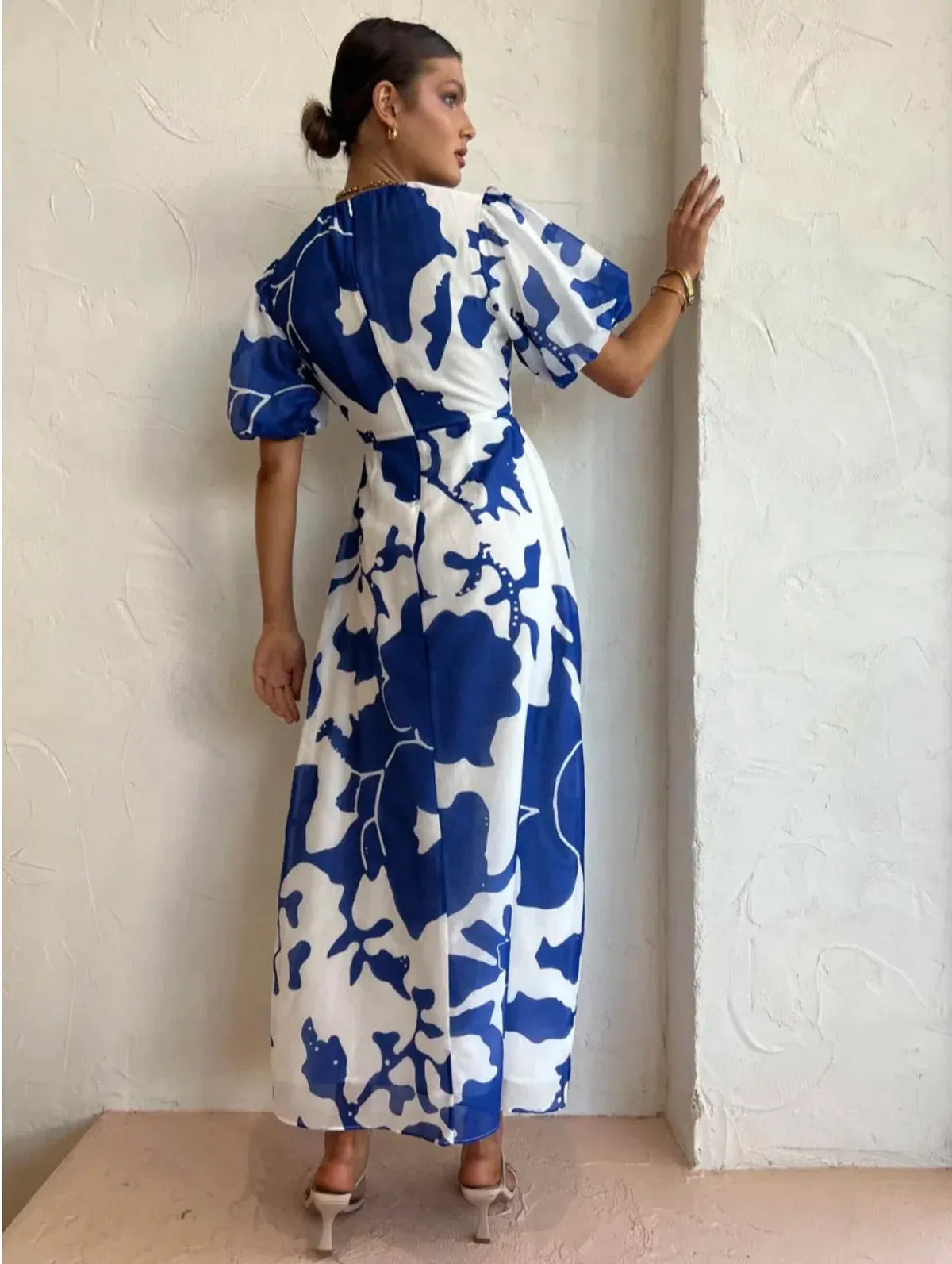 Sir The Label Vivi Puff Sleeve Maxi Dress Merce Abstract Print Size 1 /Au 10 - Image 3