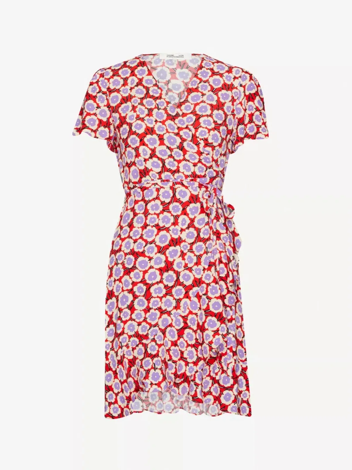 Diane Von Furstenberg Estrella Wrap Dress Red Floral Size 8  - Image 2