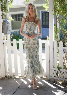 V. Chapman - The Geranium Dress in Blue Bouquet - Size 6 for rent on The Volte - image 1