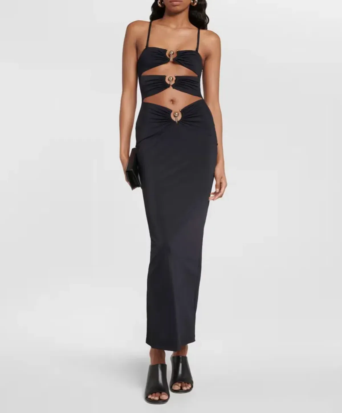 Christopher Esber Pierced Orbit Column Midi Dress Black Size 6 - Image 1
