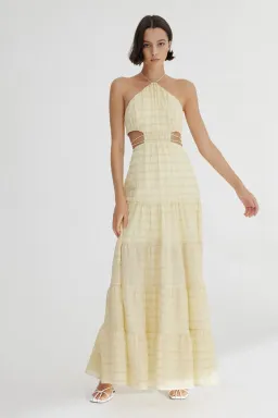 Significant Other Sophie Maxi Dress in Sunflower Check Size S / AU 8 for rent on The Volte - image 1