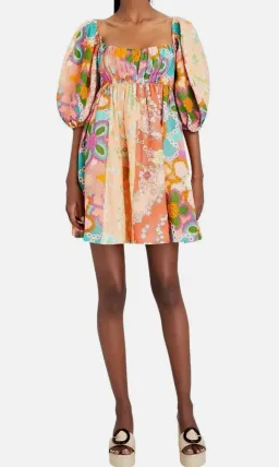 Zimmermann Lola Panelled Mini Dress Multi Floral Size 0P / AU 6 for rent on The Volte - image 3