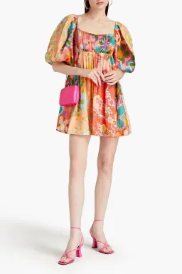 Zimmermann Lola Panelled Mini Dress Multi Floral Size 0P / AU 6 for rent on The Volte - image 1