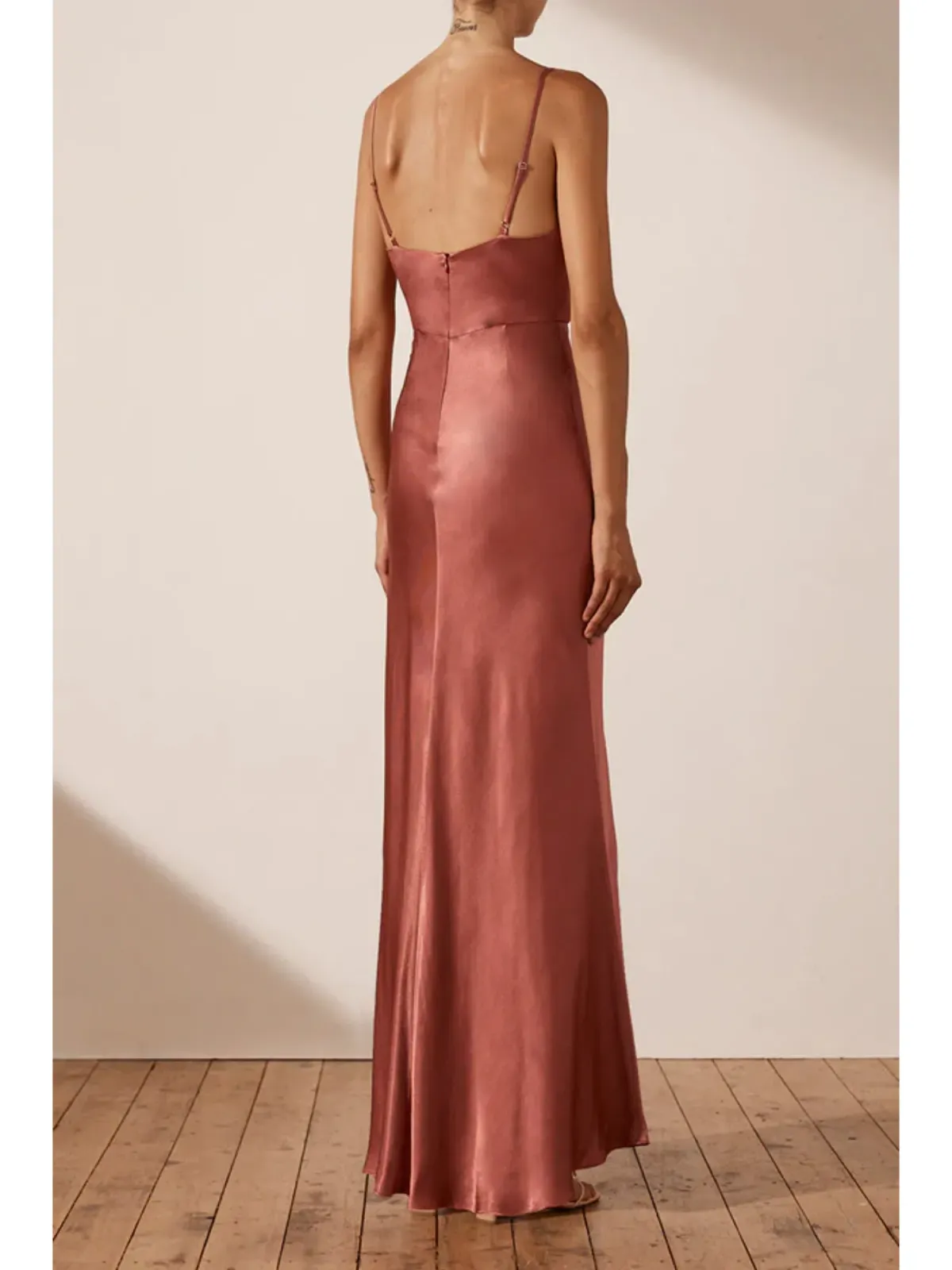 Shona Joy La Lune Cross Draped Maxi Dress in Terracotta Size AU 10 - Image 3