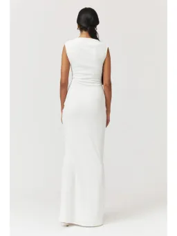 Suboo Jacqui Rouched Front Midi Dress White Size AU 6 for rent on The Volte - image 3