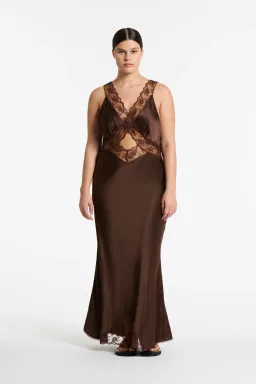 Sir the Label Aries Cut Out Dress in Chocolate Size 3 / AU 12 for rent on The Volte - image 3