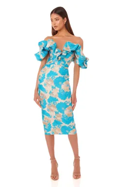 Eliya the Label Brielle Dress Midi Blue Size M / AU 10 DC for rent on The Volte - image 1
