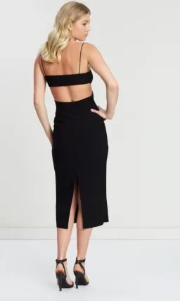 Bec & Bridge Elle Cut Out Midi Dress Black Size AU 6 for rent on The Volte - image 3