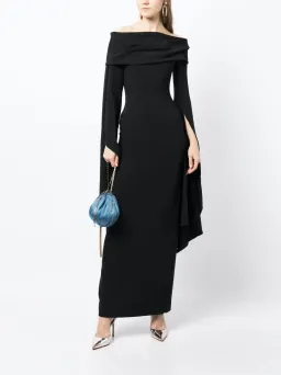 Solace London Arden Off Shoulder Maxi Dress Black Size 10 for rent on The Volte - image 1
