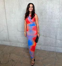 Scanlan Theodore Italian Watercolour Print Dress Blue/Red Size 8  for rent on The Volte - image 4