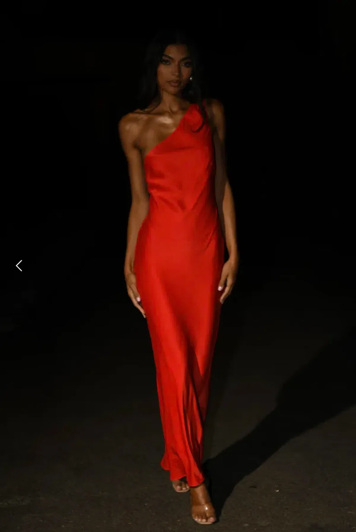 Meshki Alejandra One Shoulder Satin Maxi Dress Red Size L /Au 12 - Image 5