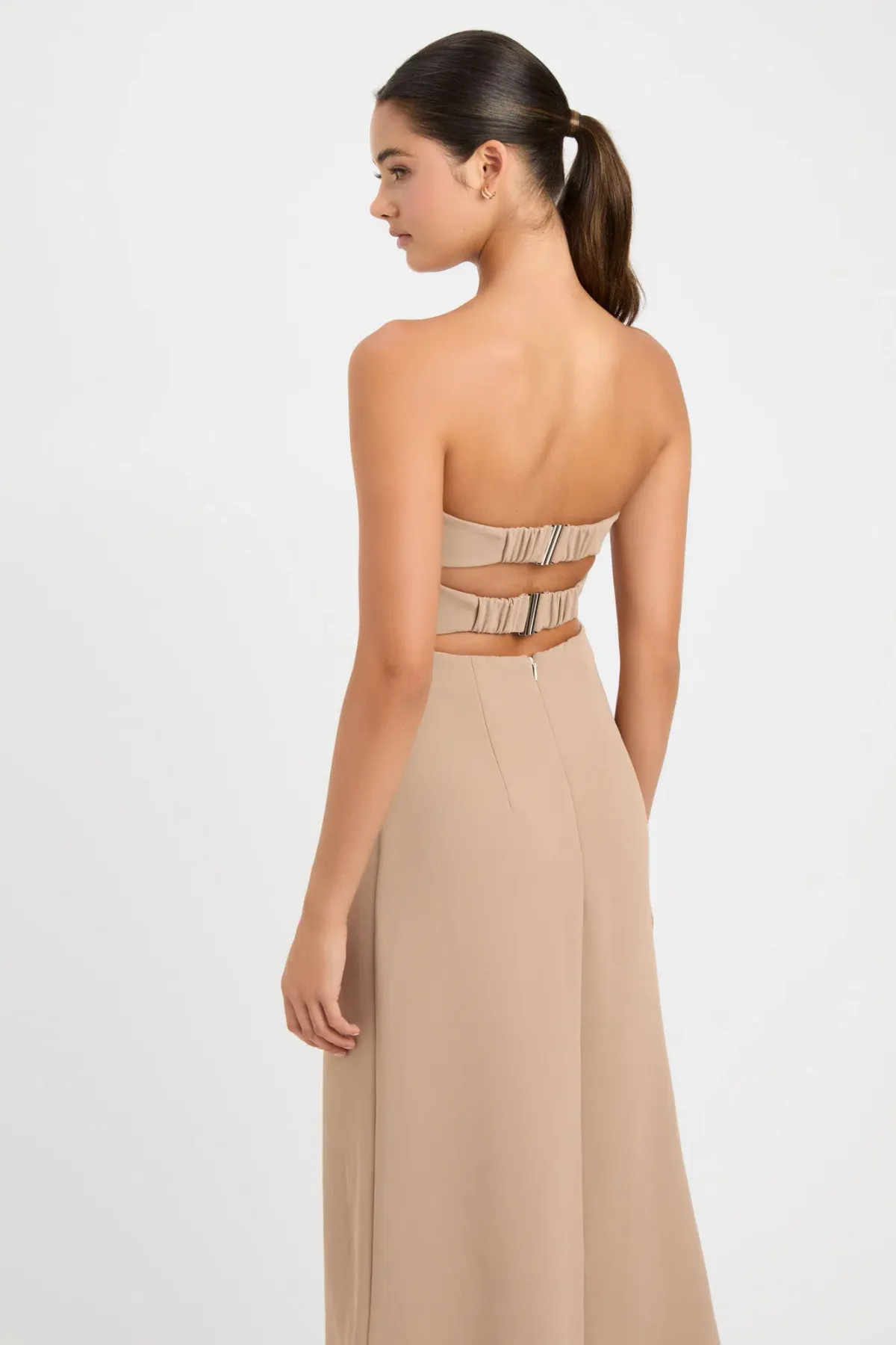 Kookai Alpha Strapless Dress Nude Size 6 - Image 3